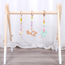 1Set  Wooden Pendant Animals Baby Play Gym Wooden Teether BPA Free Food Grade Toys Interactive Baby Birth Gift Wooden Blank Toys 2024 - buy cheap