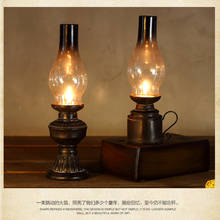 Creative Resin Crafts Nostalgic Kerosene Lamp Candle Holder Decoration Vintage Glass Cover Lantern Candlesticks Home Decor Gifts 2024 - buy cheap