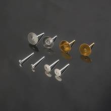 300-500pcs Gold Rhodium Iron Backs Stopper Earring Stud Flat Blank Base Pins Cup Posts For Jewelry Making Cabochon Cameo Setting 2024 - buy cheap