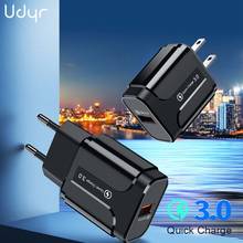 Udyr Quick Charge 3.0 QC 18W USB Charger QC3.0 Fast Wall Charger for Samsung s10 Xiaomi iPhone Huawei Mobile Phone Charger 2024 - buy cheap