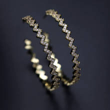 Luxury Hoop Earrings For Women Simplicity Design Personality AAA Zircon Circular Earrings Wedding Engagement Statement Jewelry 2024 - buy cheap
