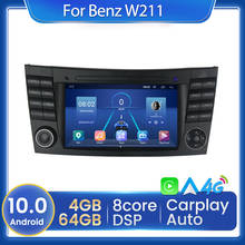 Rádio de navegação gps para carro, 7 polegadas, android 10, 4 + 64g, para mercedes benz, e-class, w211, w219, e200, e220, e300, reprodutor multimídia dsp 2024 - compre barato