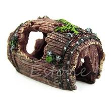 Aquarium Fish Tank Artificial Barrel Resin Ornament Cave Landscaping Decoration 2024 - buy cheap