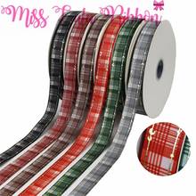 1"25mm Double Face Moon Star Gold Foil Colorful Check Printed Grsograin Ribbon DIY Party Decor Hair Bowknows Making 50yards/roll 2024 - buy cheap