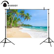 Фотофон allenjoy фоны кокосовое дерево летнее небо пляж облака песок праздник доски для серфинга фотографии фон для фотосъемки 2024 - купить недорого