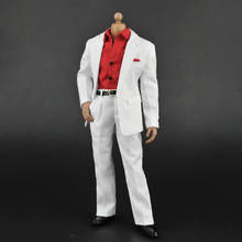 Traje blanco a escala 1/6, conjunto de camisa roja, pantalones, traje de soldado, ropa modelo para cuerpo de figura de acción de 12" 2024 - compra barato