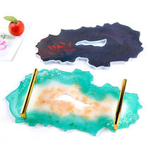 Molde de resina epoxi de cristal para mesa, bandeja de té, soporte de silicona para resina, espejo, bricolaje 2024 - compra barato
