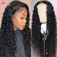 Peruca lace front ondulada, cabelo humano natural, indiano, pré-arrancado, produto queen hair 2024 - compre barato