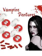 Halloween Vampire Teeth Set Blood Capsule Vampire Denture Kit Make-up Halloween Costume Bloody Scary Props Party Favors 2024 - buy cheap