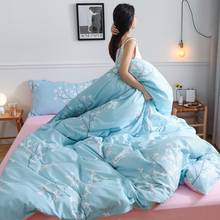 Bowknot bedding set 4pcs printed duvet cover set soft bedclothes Japanese style home bed king size bed linen set cotton fiber45 2024 - buy cheap