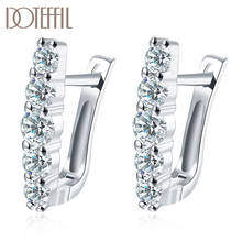 DOTEFFIL 925 Sterling Silver/Gold Classic AAA Zircon Earrings Fashion For Woman Wedding Engagement Party Gift Jewelry 2024 - buy cheap