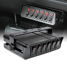 6 gang rocker switch box universal para carros veículos barcos 12-24v impermeável 20a switch painel com indicador de luz led 2024 - compre barato