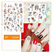 5pcs Korean Nail Art Decorations Stickers Self-adhesive DIY Abstract Art Decals Tips Manicure Nail Art Stickers Design Charms 2024 - buy cheap