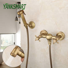 YANKSMART Antique Brass Handheld Toilet Bidet Sprayer Set Cold & Hot Water Corner For Valve Bidet Faucet Hand Shower Head Tap 2024 - buy cheap