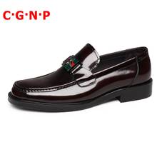 C·G·N·P Italian Patent Leather Shoes Men Loafers Luxury Handmade Round Toe Slip On Dress Shoes Mens Wedding Shoes 2024 - buy cheap