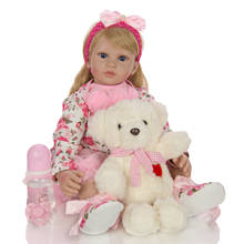 Boneca bebê reborn, princesa, 60cm, de alta qualidade, silicone, vinil, adorável, presente de menina, brinquedo 2024 - compre barato