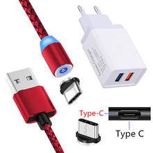 For Samsung galaxy S8 A50 Huawei P Smar Z P30 lite P20 Mate 20 9 Pro Honor 9X Magnetic Type C Charge Cable LED light USB Charger 2024 - buy cheap