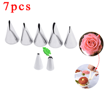 7PCS Cake Rose Leaf Nozzle Icing Piping Pastry Nozzles Tips Kitchen Gadget Baking Accessories Making Cake Decoration Tools 2024 - buy cheap