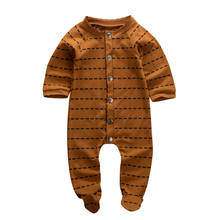 Macacão de manga longa listrado para bebê, roupa fofa para recém-nascidos menino e menina com manga longa para o outono 2024 - compre barato