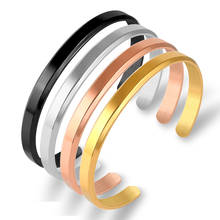 Pulsera circular de barra para mujer, brazalete sencillo de oro negro, accesorios de joyería 2024 - compra barato