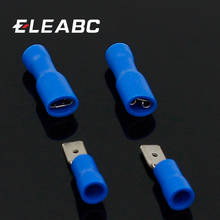 4.8mm Female Male Electrical & Wiring Connector Insulated Crimp Terminal Spade Blue 2024 - buy cheap