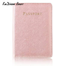 KUDIAN BEAR PU Leather Men Passport Cover Business Travel Card Holder Wallet  Fashion Document Bag  BIH242 PM49 2024 - buy cheap