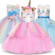 Halloween chicas unicornio vestido de bebé traje de la princesa para cumpleaños niños niñas vestidos de fiesta adolescentes niños Tutu vestido 8 10 2024 - compra barato