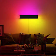 Luminária de parede led rgb, lâmpada de parede colorida para decoração de casa, sala de estar, quarto, controle remoto nórdico 2024 - compre barato