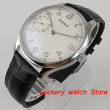 Parnis-reloj mecánico Manual para hombre, pulsera con esfera blanca, 17 joyas, 6497 pulgadas, PM14, 44mm 2024 - compra barato