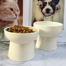 New Ceramic Pet Bowl Candy Colors Cat Bowl High Foot Pet Water Food Bowls for Cat Dog Pet Feeding Dog Supplies 2024 - buy cheap