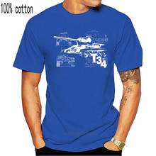 Мужская футболка с принтом Tiger Tank T34, с круглым вырезом, Армейская, русская, военная, забавная, 2019 2024 - купить недорого