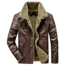 Jaqueta de couro masculina, grosso, quente, equitação, bicicleta, falso, veludo, xadrez, pu, casacos 2024 - compre barato