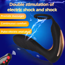 Electric Shock Male Prostate Massage Vibrators With Semen Lock Ring Anal Plug Wireless Remote Sex Toys for Men Gay Masturbator 2024 - buy cheap