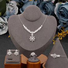 Conjunto de joyería de circonia cúbica para mujer, joyería Popular de moda para boda, regalo de supercalidad, collar, anillo, conjunto de joyería 2024 - compra barato