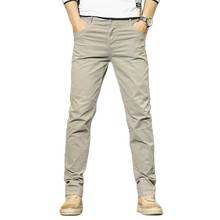Luxuer cmss calças casuais masculinas de verão, calças compridas slim fit de algodão de alta qualidade moda masculina g3299 2024 - compre barato
