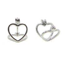 hot sell 925 sterling silver fashion crystal cz double heart earrings contracted ear jacket Women silver earrings Jewelry 2024 - buy cheap