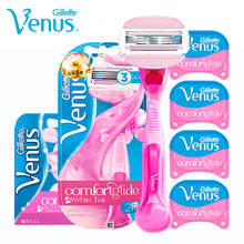 Gillette-maquinilla de afeitar Venus Breeze para mujer, hojas de afeitar auténticas de té blanco y rosa, recargas de pelo para niña 2024 - compra barato