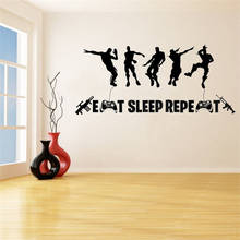 Eat Sleep Repeat X-Box Wall Decal for Boy Bedroom Floss Dancer Game Quote Wall Sticker Character Wall Mural Stickers Decals 2024 - buy cheap