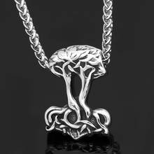 Colgante de acero inoxidable con forma de árbol de la vida para hombre, amuleto nórdico, Vikingo, Yggdrasil, joyería vikinga 2024 - compra barato