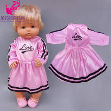 Vestido de boneca rosa 40cm, roupas de boneca 2024 - compre barato