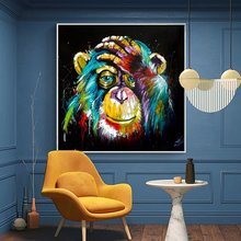 Colorful Monkey Cartoon Wall Art Canvas Prints Poster and Decorative Painting for Living Room Animal Picture Home Cuadros Decor 2024 - buy cheap