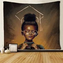 Черный афро мальчик афро американский студенческий настенный гобелен 2024 - купить недорого