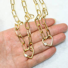 4 Pcs Handmade Matte Gold clasp Heart  shape  buckle pendant necklace Color retention Gold Chain  jewelry Chain necklace 50250 2024 - buy cheap