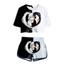 Danganronpa monokuma cosplay t-shirts shorts grils duas peças conjuntos monokuma junko enoshima t roupas femininas ternos de verão 2024 - compre barato