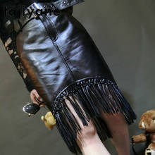 Осенние женские юбки Tajiyane, юбка из 2020 натуральной овечьей кожи, женские юбки из натуральной кожи, пикантная юбка с запахом в Корейском стиле, TN1217 2024 - купить недорого