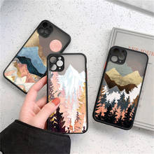 Fashion Landscape Painting Case For iPhone 11 Pro Max XS Max XR X 12 Mini 7 8 Plus SE 2020 Matte Bumper Shockproof Clear Cover 2024 - купить недорого