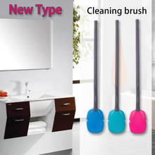 Toilet Brush Wall-Mounted Hole-Free Surface Flexible Glue Long Handle Toilet Brush Plastic Cleaning Brush Bathroom Accessories 2024 - buy cheap
