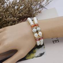 Новый женский браслет из бисера, нишевые дизайнерские бусины в Корейском стиле, простой индивидуальный браслет из искусственного жемчуга. 2024 - купить недорого