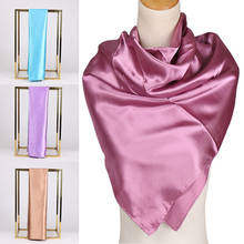 Women Square Silk Scarf Wraps 90*90cm Autumn Winter White Black Sjaal Luxury Large Satin Scarves Muslim Head Scarf 2024 - buy cheap