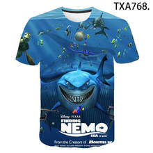 2020 novo animal dos desenhos animados engraçado menino menina topos crianças t camiseta engraçado 3d impresso encontrando nemo impresso t camisas 2024 - compre barato